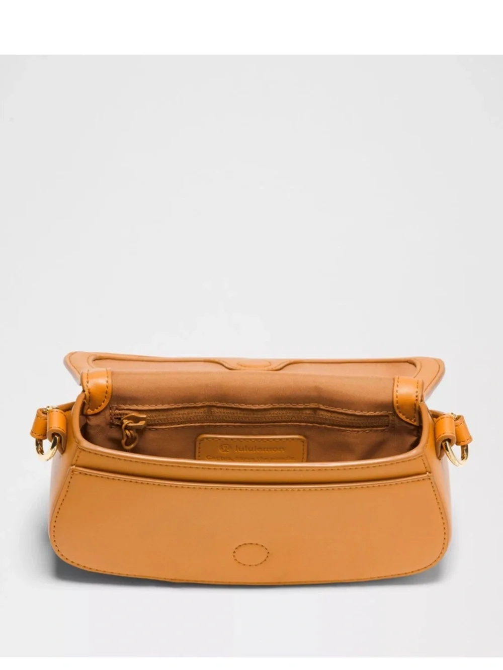 Lululemon Cactus Leather Mini Bag Chestnut Brown Gold NWT